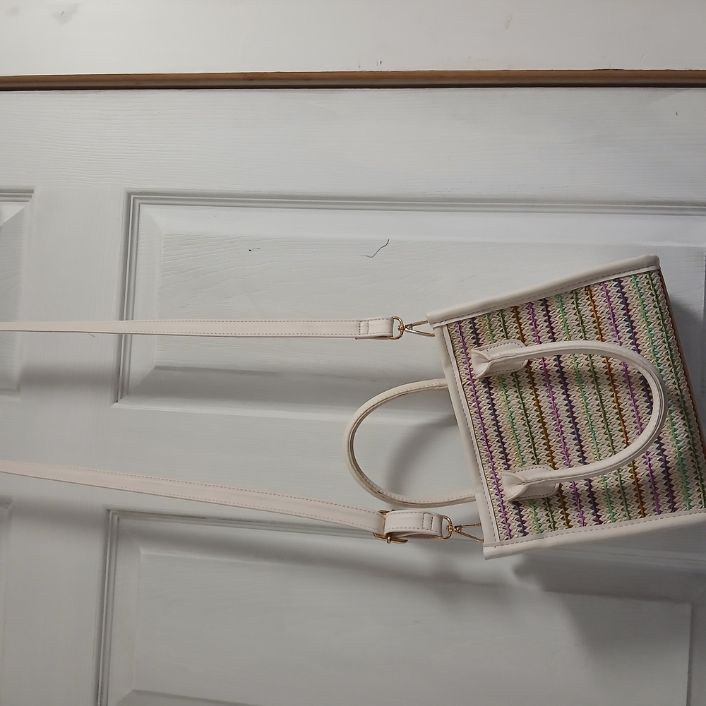 Elegant Multicolor Woven Handbag